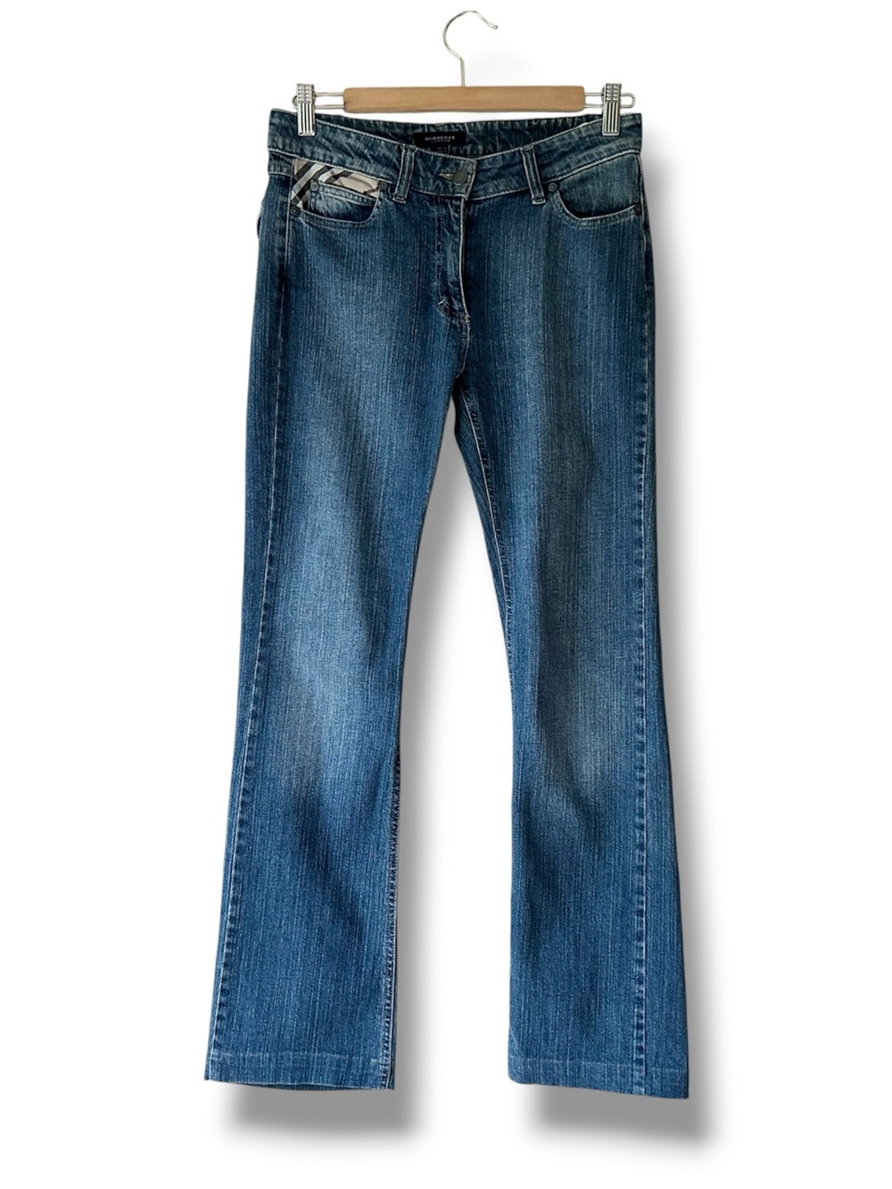 Burberry London Mid-Rise Straight Leg Jeans in Dark Indigo Wash Size 6